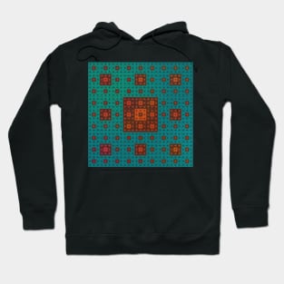 sierpinski squares in squares - red & green Hoodie